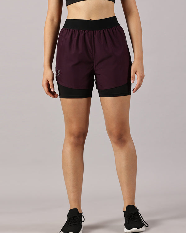 Purple Amethyst 2-in-1 Run Short