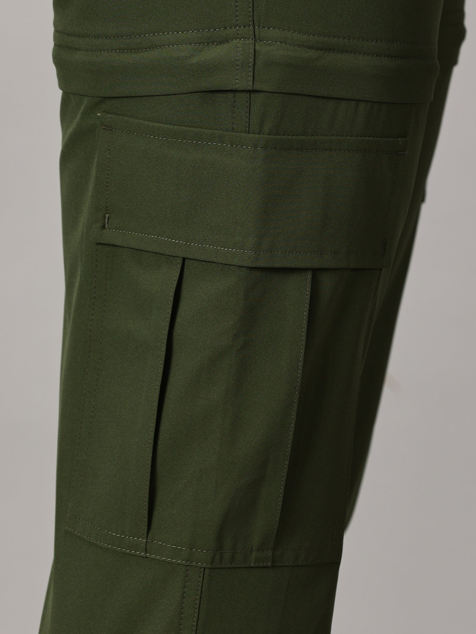 Convertible High-Rise Travel-Trek Pants - Olive Green