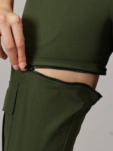 Convertible High-Rise Travel-Trek Pants - Olive Green