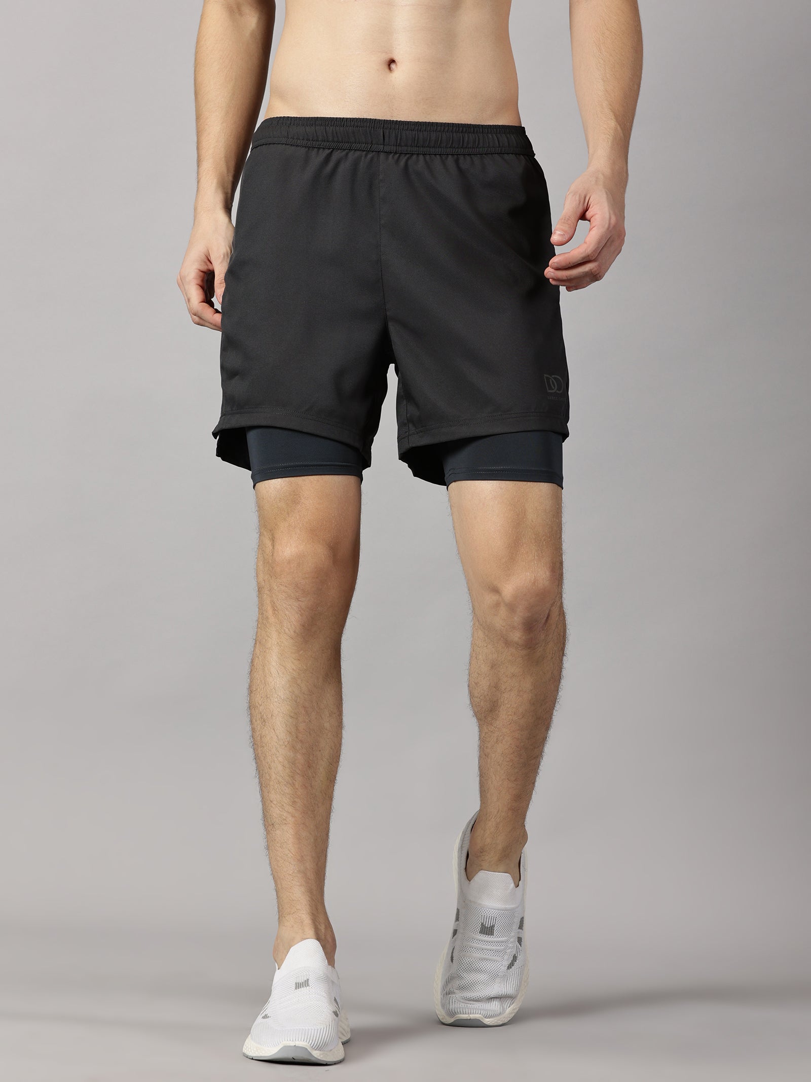 Dares Only Coal Hybrid Run Shorts