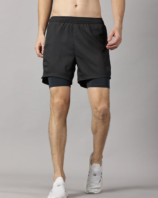 Dares Only Coal Hybrid Run Shorts