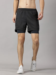 Dares Only Coal Hybrid Run Shorts