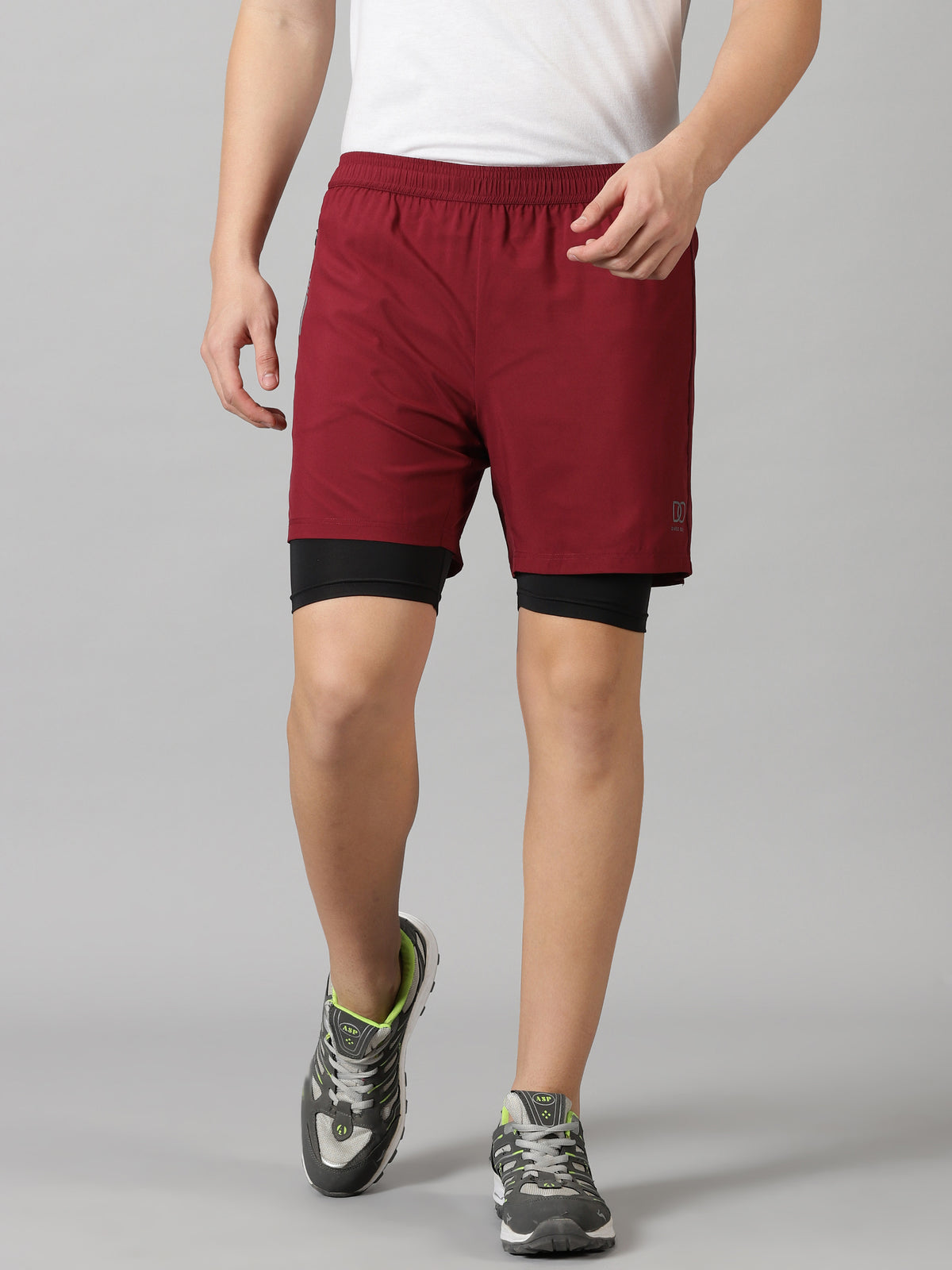Dares Only Burgundy Hybrid Run Shorts