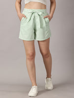 Load image into Gallery viewer, Coastal Charm Mint Green pinstriped shorts
