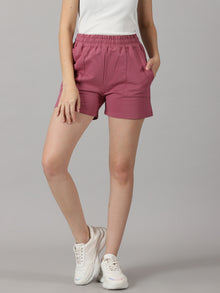 Rusty rose High-rise French Terry shorts