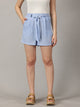 Coastal Charm Aqua pinstripe shorts