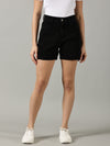 The All-Day High Waisted Denim shorts Black (STRETCH)