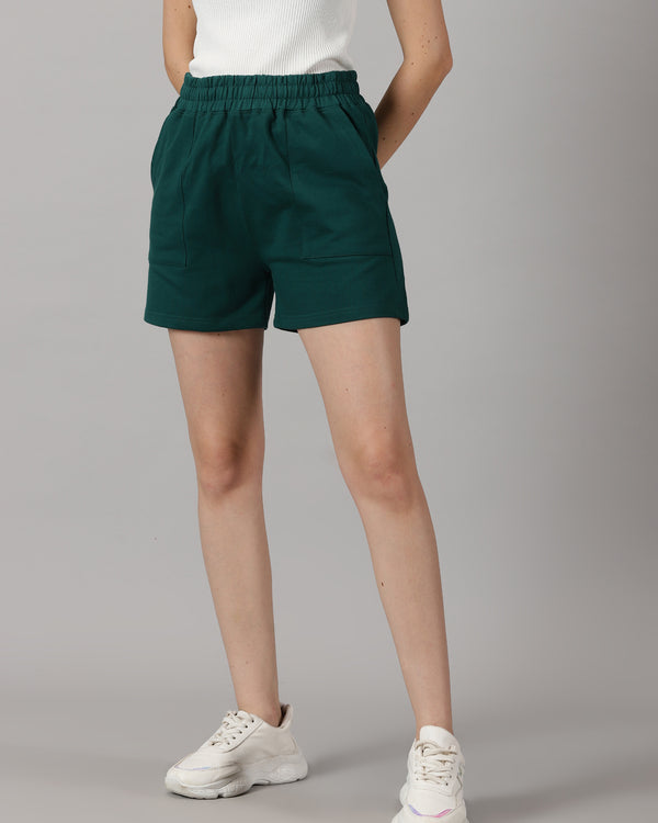 Forest Green Women's French Terry shorts