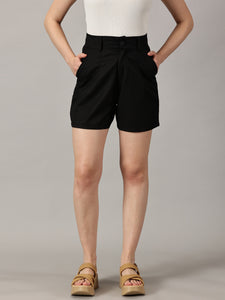 Bold Black Tailored Shorts
