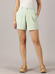 Mint Green Tailored Linen Shorts