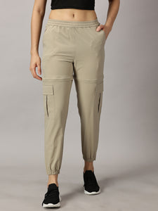 Convertible High-Rise Travel-Trek Pants - Beige