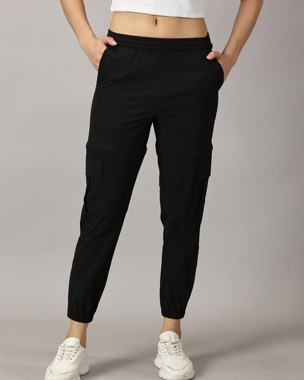 Convertible High-Rise Travel-Trek Pants - Black