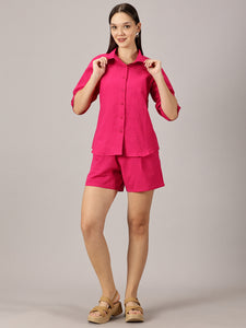 Fuchsia Linen co-ords