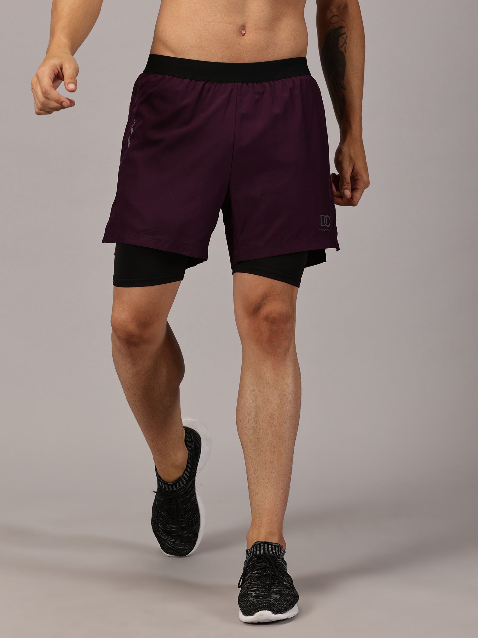 Dares Only Purple Amethyst Hybrid Run Shorts