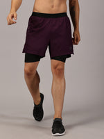 Load image into Gallery viewer, Dares Only Purple Amethyst Hybrid Run Shorts
