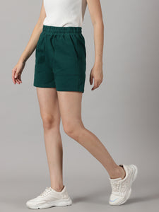 Pack of 2 French Terry shorts: Forest Green & White
