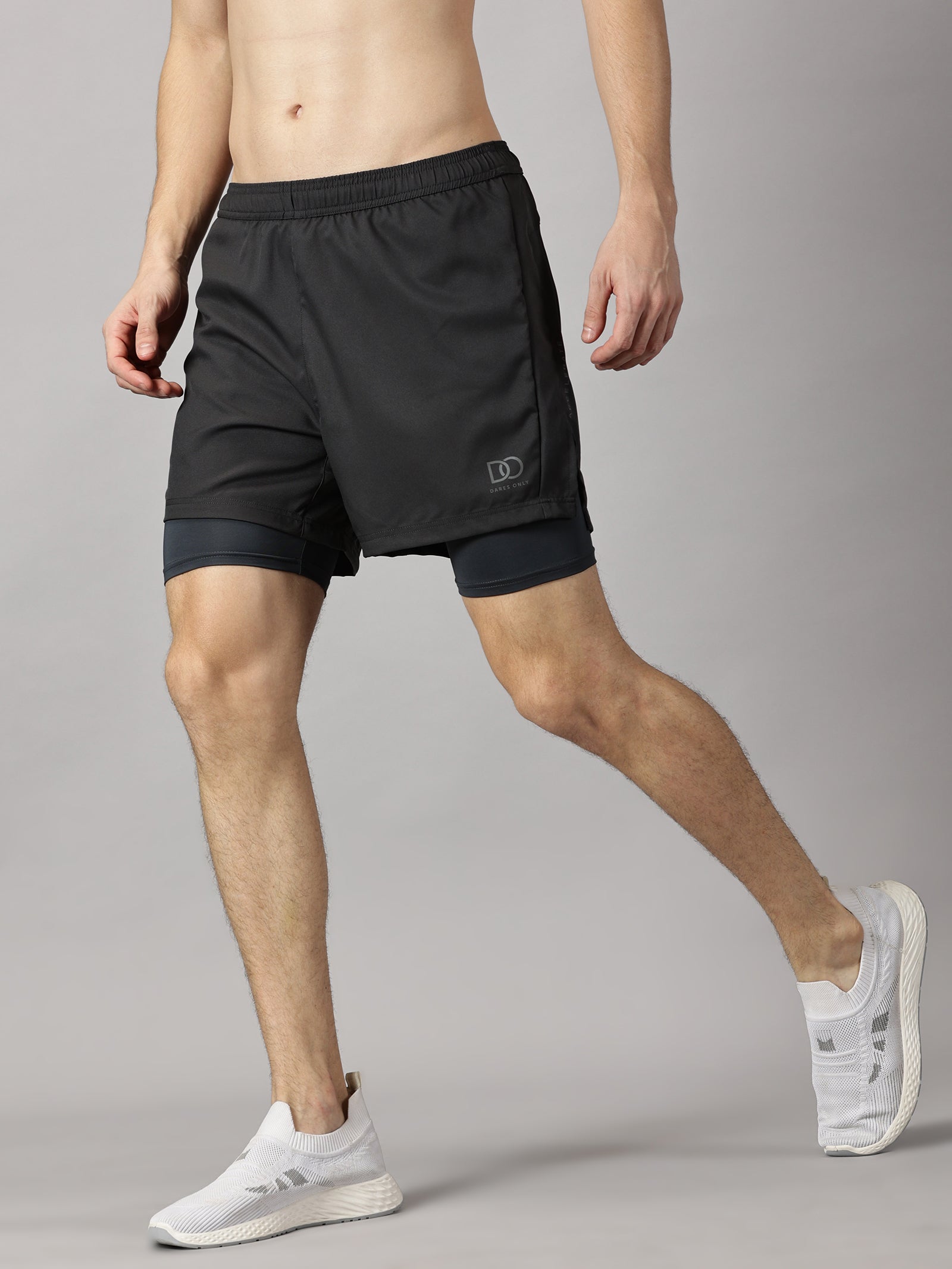 Dares Only Coal Hybrid Run Shorts