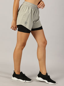 Tech Beige 2-in-1 Run Short