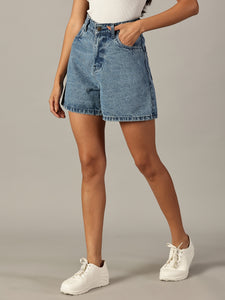 The All-Day High Waisted Denim shorts Mid wash