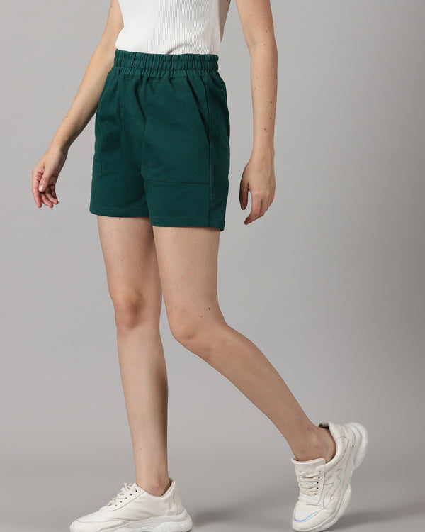 Forest Green Women's French Terry shorts
