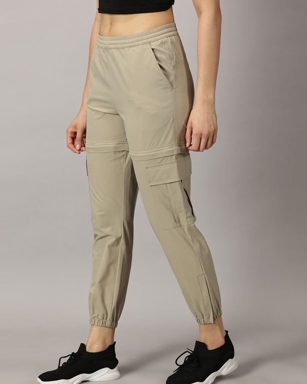 Convertible High-Rise Travel-Trek Pants - Beige