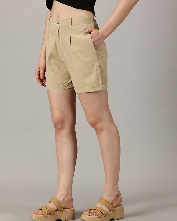 The Daily Beige High-rise shorts