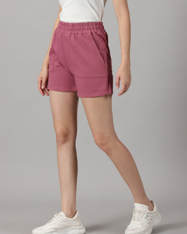 Rusty rose High-rise French Terry shorts