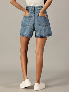 The All-Day High Waisted Denim shorts Mid wash