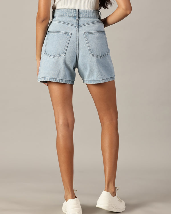 The All-Day High Waisted Denim shorts Light wash