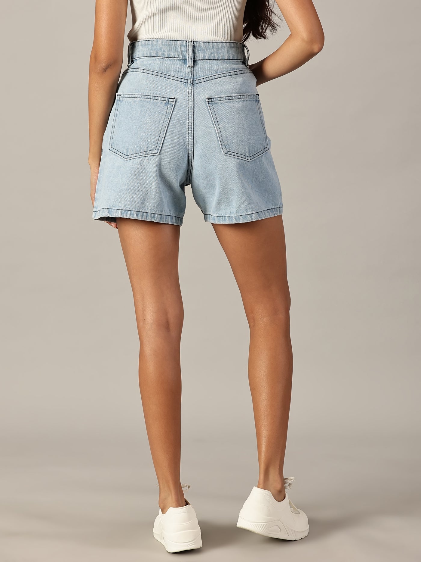 The All-Day High Waisted Denim shorts Light wash
