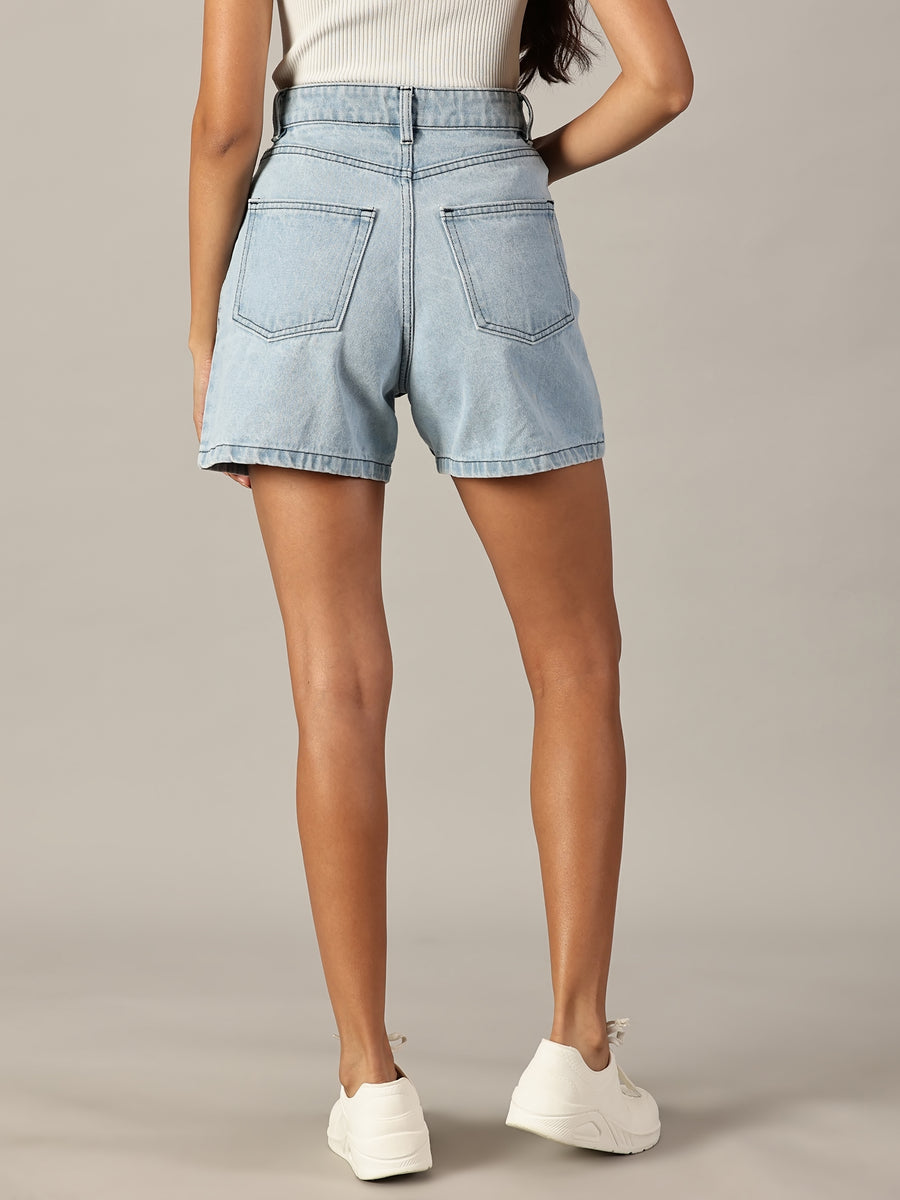 The All-Day High Waisted Denim shorts Light wash - Plus size denim ...