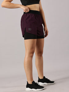 Purple Amethyst 2-in-1 Run Short