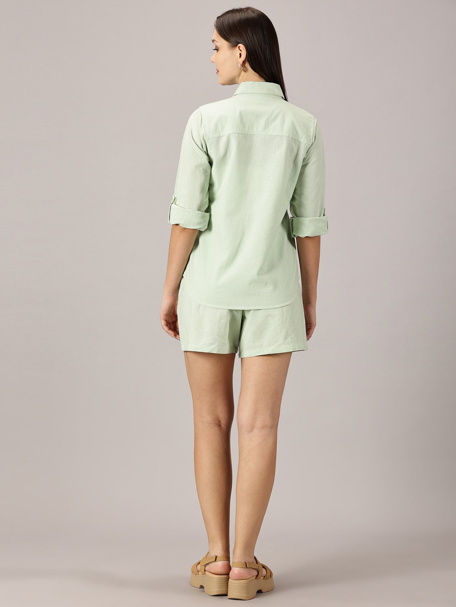 Mint Green Linen co-ords