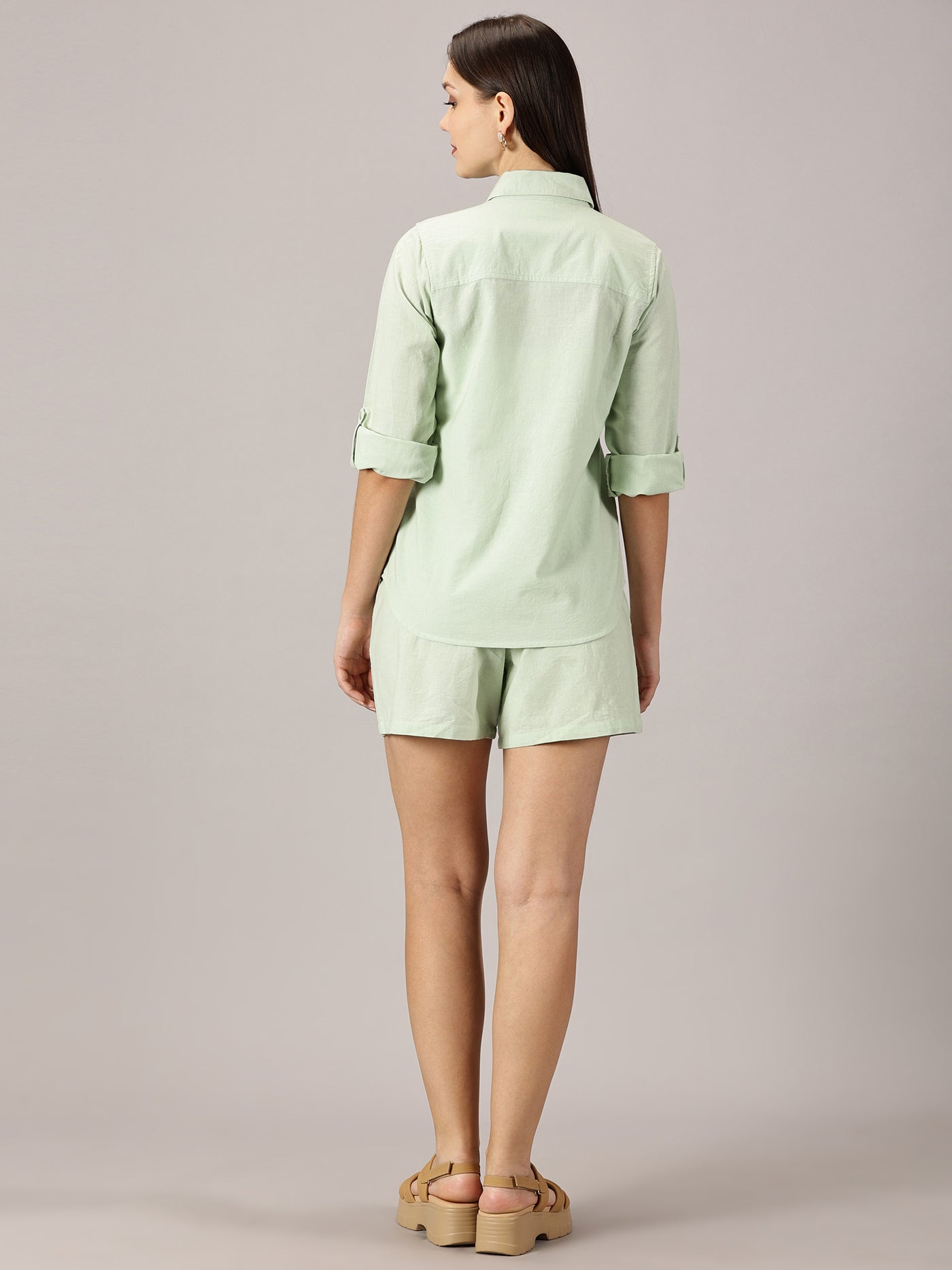 Mint Green Linen co-ords