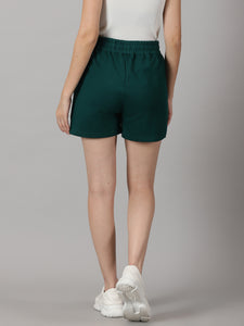 Forest Green High-rise French Terry shorts