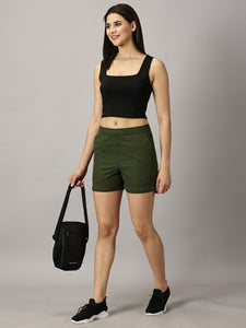 Convertible High-Rise Travel-Trek Pants - Olive Green