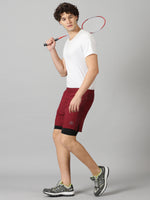Load image into Gallery viewer, Hybrid Run shorts combo: Bistro Lake &amp; Burgundy
