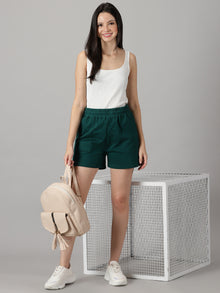 Forest Green Women's French Terry shorts