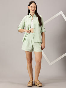 Mint Green Linen co-ords