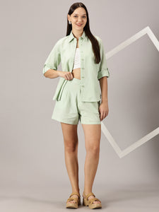 Mint Green Linen co-ords