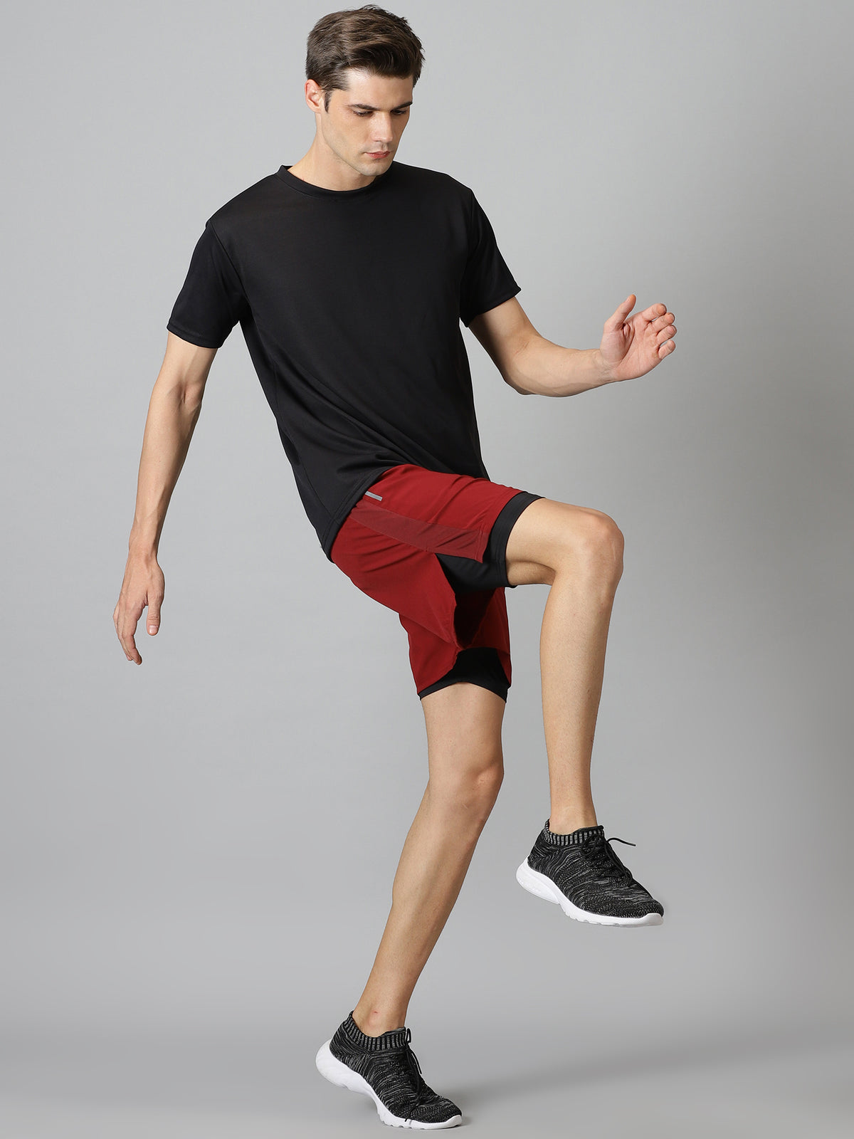 Dares Only Burgundy Hybrid Run Shorts