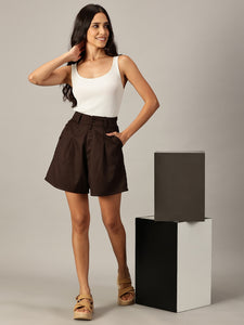 Coffee Brown Tailored Shorts