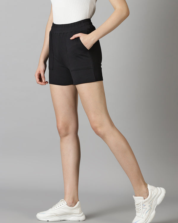 Bold Black Women's French Terry shorts