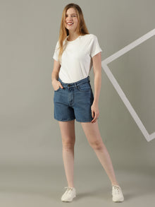 The All-Day High Waisted Denim shorts Mid wash