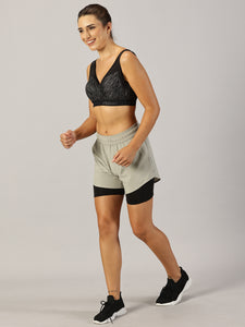 Tech Beige 2-in-1 Run Short