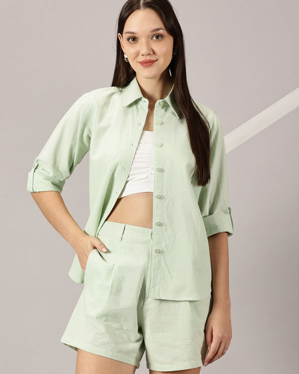 Mint Green Linen co-ords