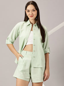 Mint Green Linen co-ords