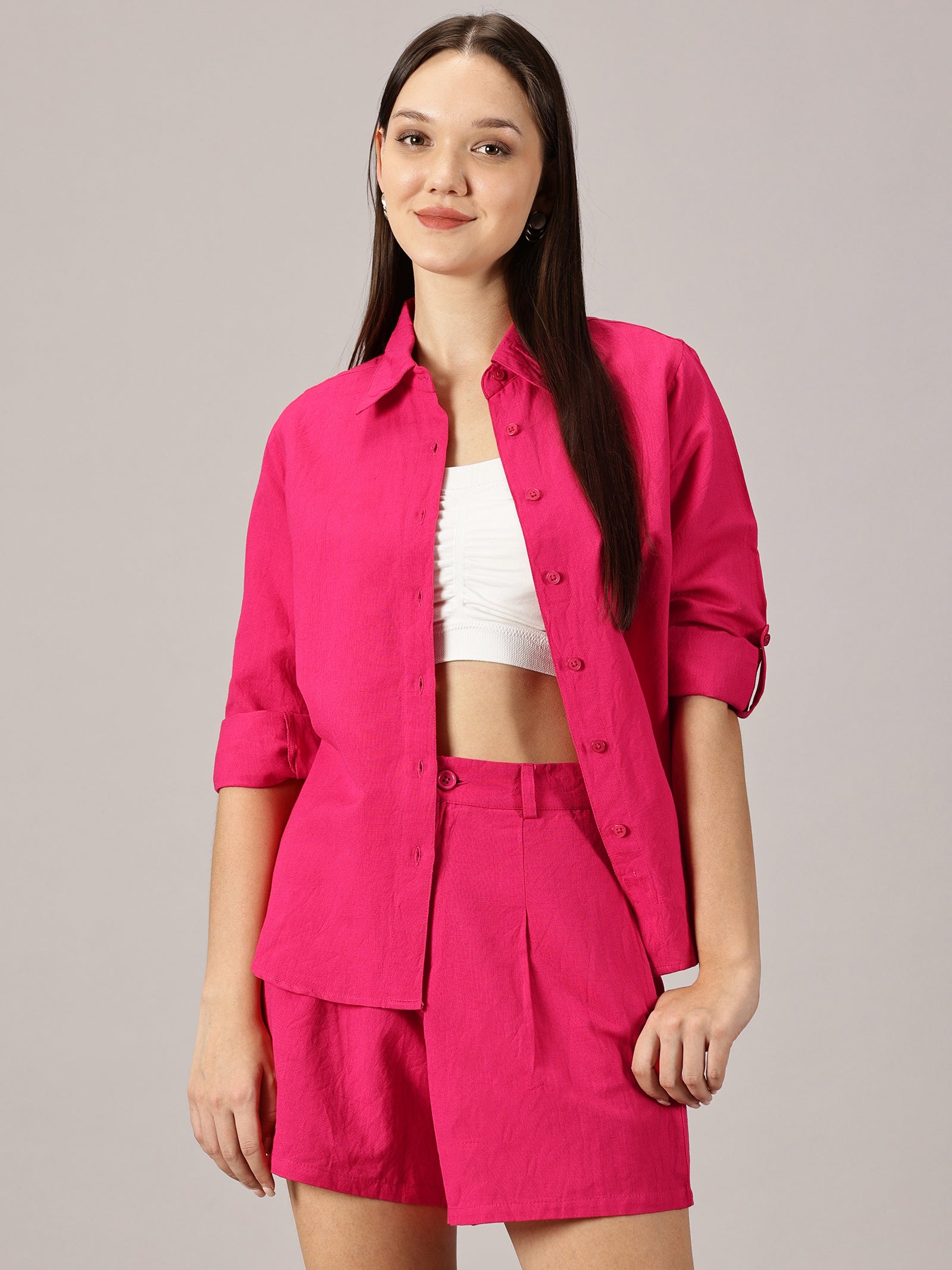 Fuchsia Linen co-ords