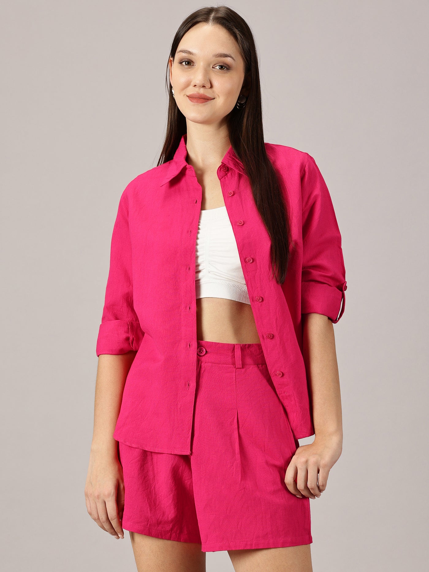 Fuchsia Linen co-ords