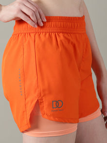Orange 2-in-1 Run Short